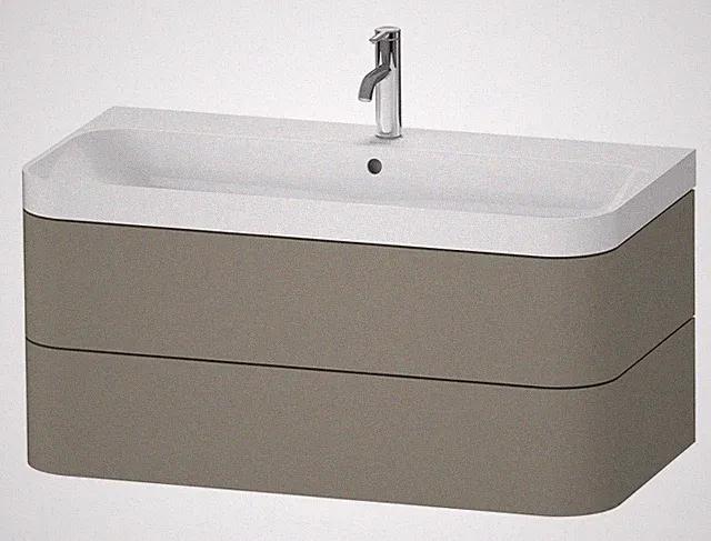 Duravit Happy D.2 Plus c-Shaped Komplett-Set wandhängend mit 2 Auszügen mit 1...