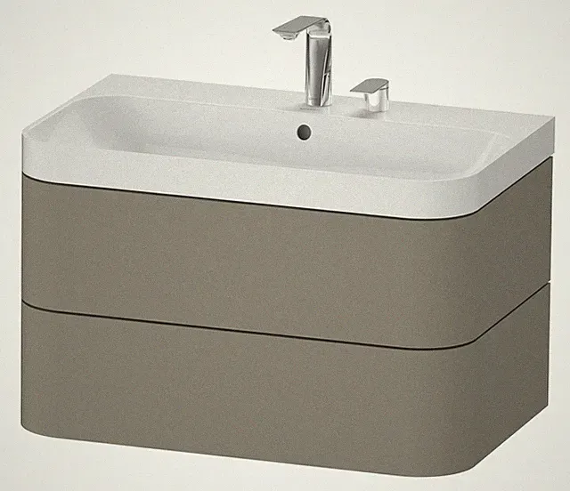 Duravit Happy D.2 Plus c-Shaped Komplett-Set wandhängend mit 2 Auszügen mit 2...