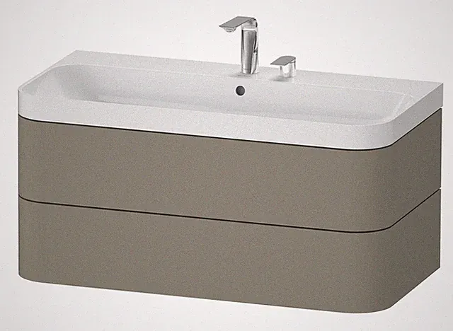 Duravit Happy D.2 Plus c-Shaped Komplett-Set wandhängend mit 2 Auszügen mit 2...