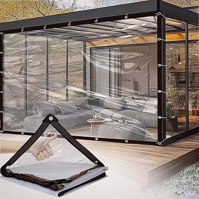 Durchsichtige Planen 2x4m Garten Regenfest PVC transparent