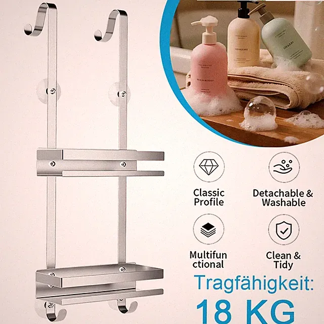 Duschregal Duschablage ohne Bohren Badregal Badezimmer Küchenregal Organizer