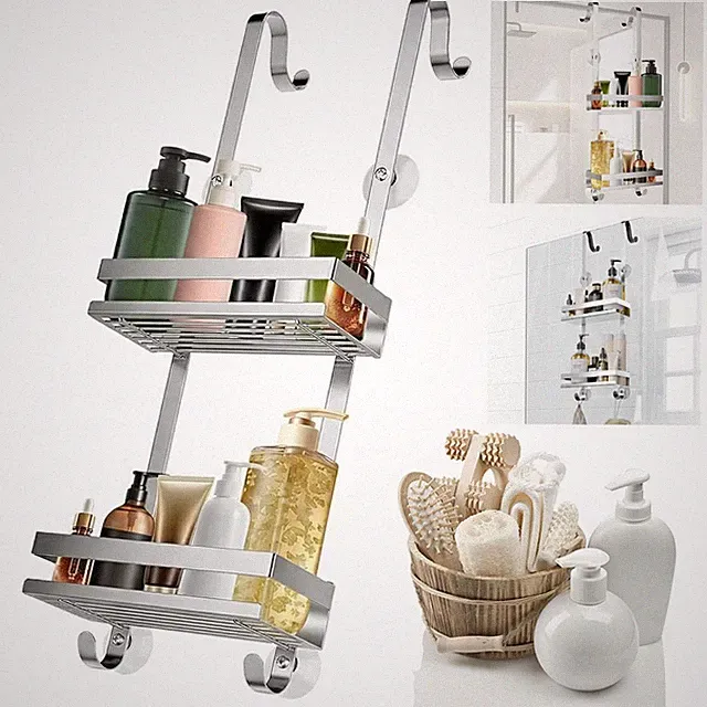 Duschregal ohne Bohren Duschablage Badregal Badezimmer Küchenregal Organizer