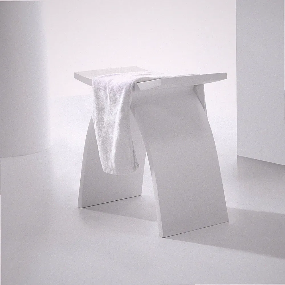 Duschstuhl Badhocker Badstuhl Premium Design Spa Badmöbel aus Solid Stone