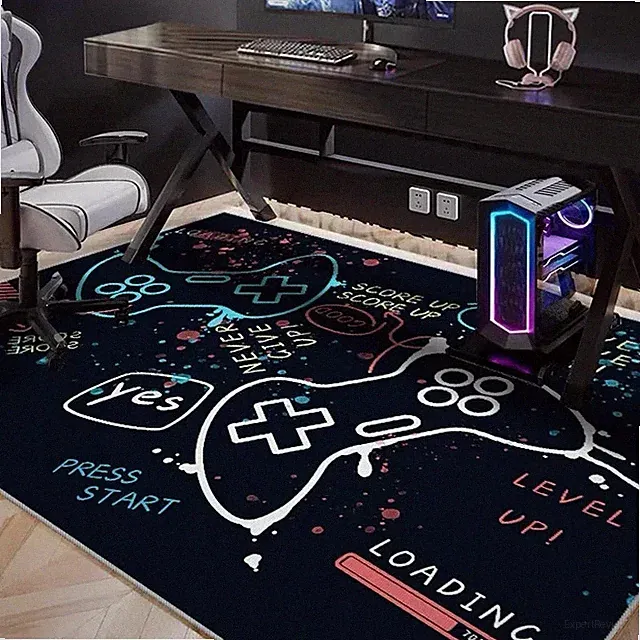 E-Sport Teppich Gaming Stuhlmatte – Schalldämpfend & Rutschfest – Gamer Design