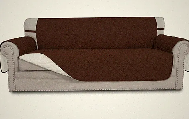 Easy-Going Wende Oversize 3 Kissen Couch Sofa Bezug (Kaffee/Elfenbein)