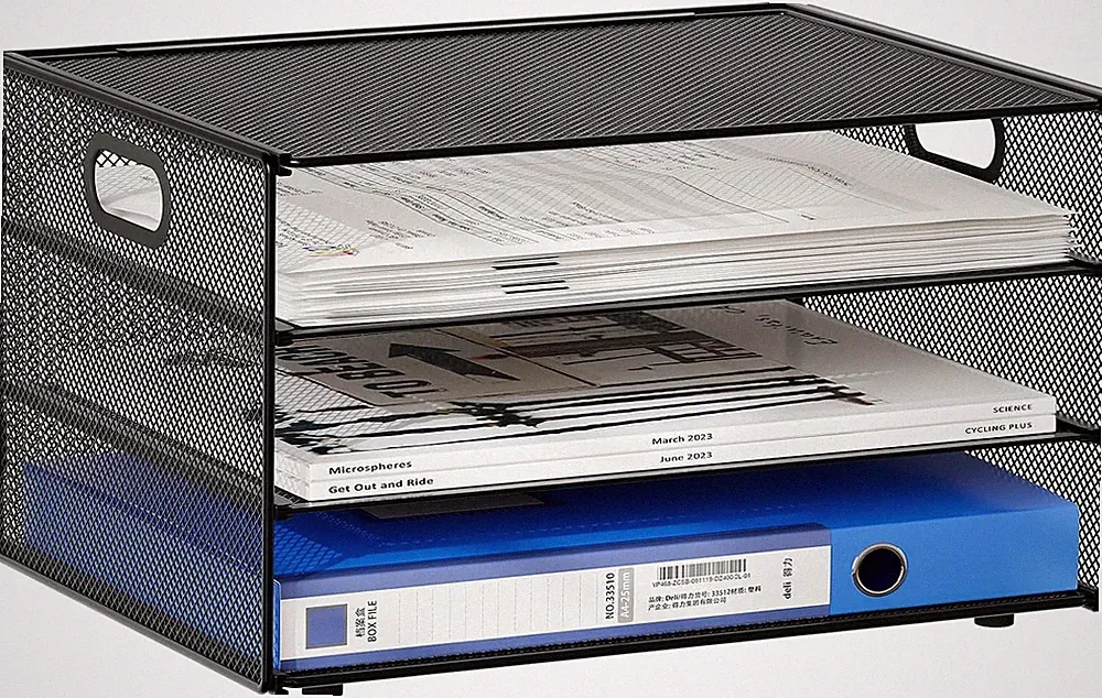 EasyPAG 3 Fächer A4 Metall Büro Schreibtisch Organizer Dokumentenhalter A