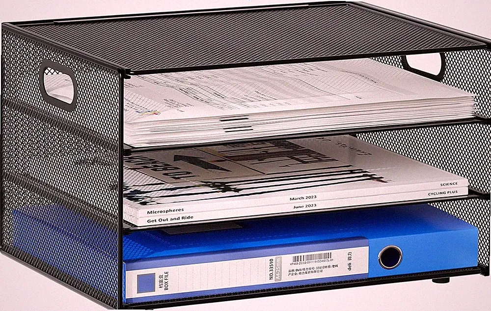 EasyPAG 3 Fächer A4 Metall Büro Schreibtisch Organizer Dokumentenhalter A
