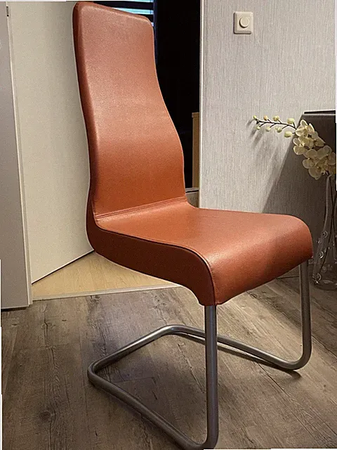Echt Leder Stühle 4 Stück Farbe Terrakotta (Verkauf nur im Set)