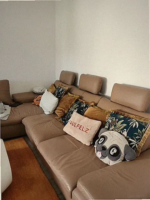 Echtledersofa, L-Form, Guter Zustand