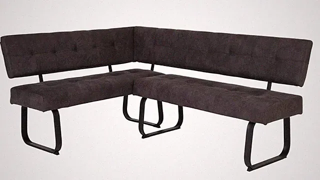 Eckbank Küchenbank Sitzbank anthrazit Schenkel rechts Vintage Optik Metall Luise