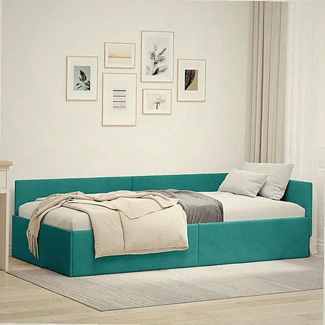 Eckbettgestell mit Kopfteil Samt Tagesbettrahmen Sofa-Bettgestell vidaXL