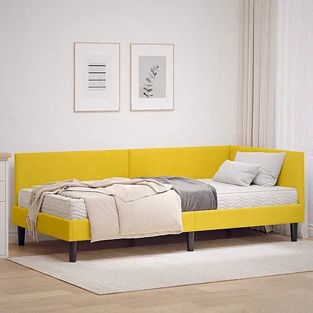 Eckbettgestell mit Matratze Polsterbett Schlafsofa Tagesbett Couchbett Betten