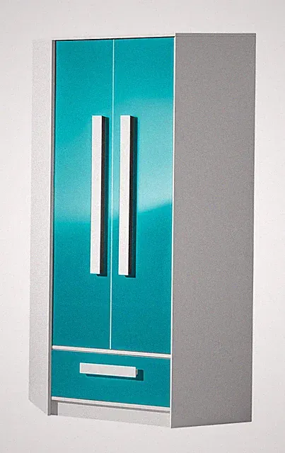 Eckkleiderschrank Kleiderschrank Kinderzimmer Hochglanz Farbe wählbar 55489594