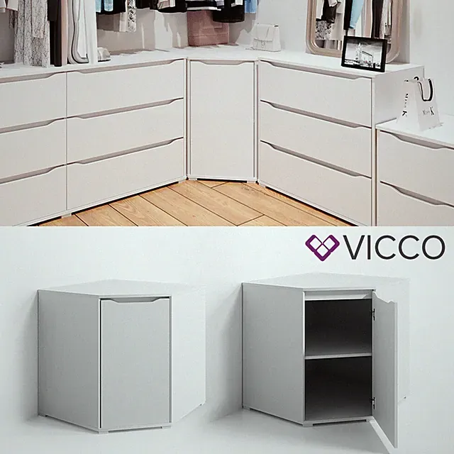 Eckkommode Sideboard Mehrzweckschrank Schrank Kleiderschrank Ruben Weiß Vicco