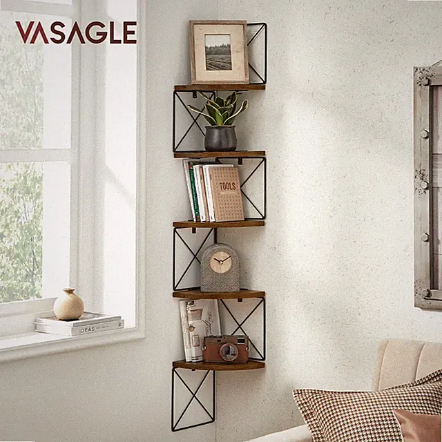 Eckregal Bücherregal Wandregal Hängeregal Regale mit Zickzack-Design LLS851B01