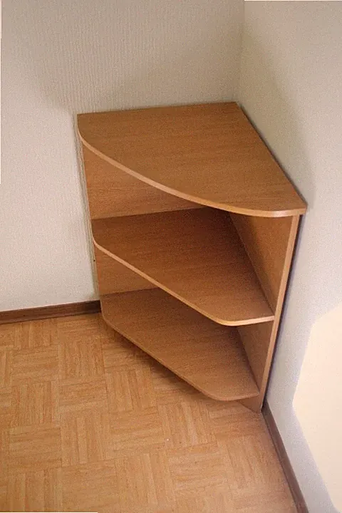 Eckregal Eiche hell Nachbilung asymmetrisch Regal Möbel Wohnung