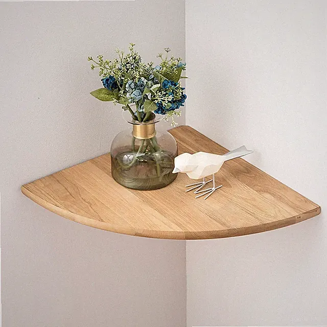 Eckregal Hängeregal Eiche Massivholz Wandregal Vintage Landhausstil Radius 22cm