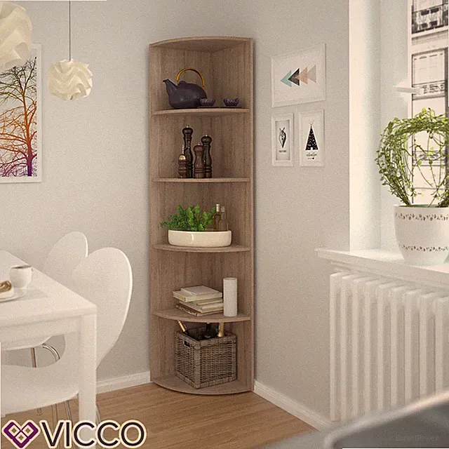 Eckregal Küchenregal Badregal Wohnzimmer 180 x 40 cm Ecki Eiche Sonoma Vicco