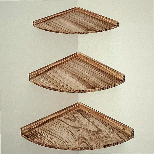 Eckregal Set Wandregal Holz Vintage Landhausstil Platzsparend für Küche Bad Wohn