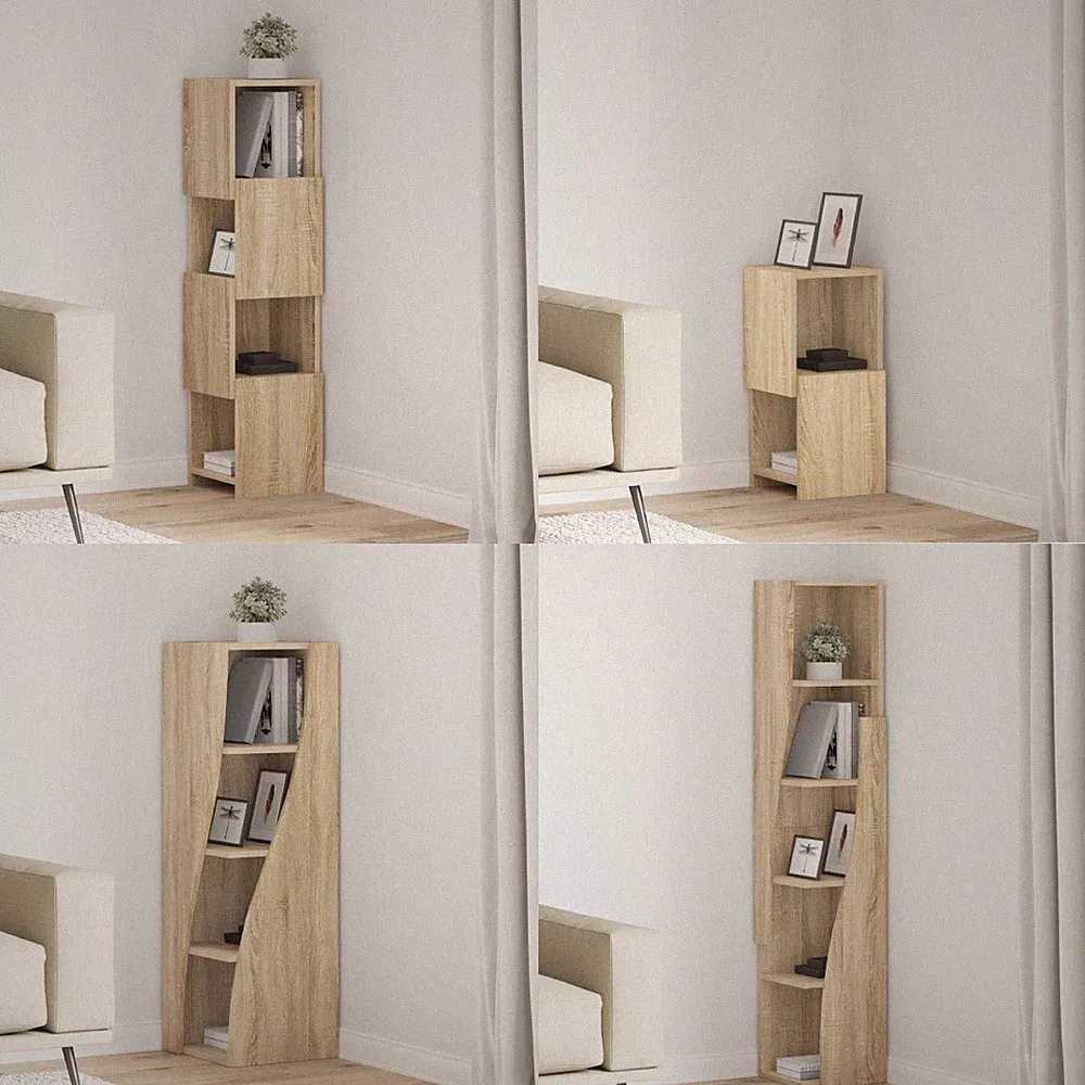 Eckschrank Weiß Holzwerkstoff Aufbewahrungsmöbel Wohnzimmer Dekorative