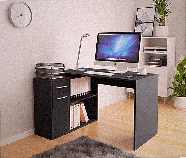 Eckschreibtisch Basten Schreibtisch Computertisch mit Kommode Modern Design M24