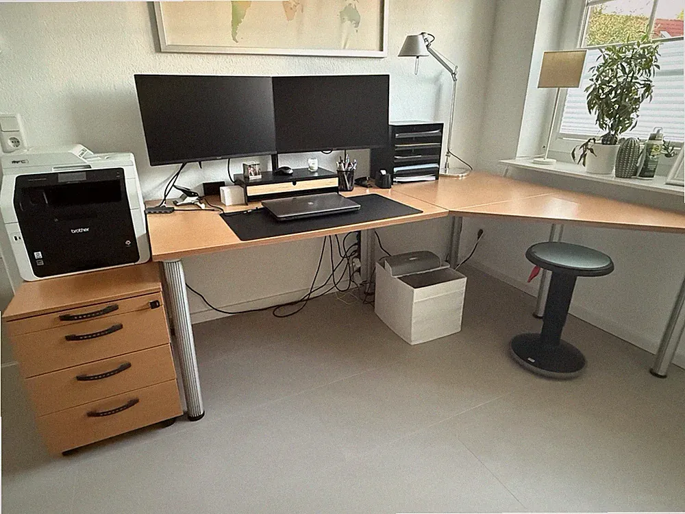 Eckschreibtisch Büro Schreibtisch WINI Büromöbel Tisch L Form 200 x 150 Schule