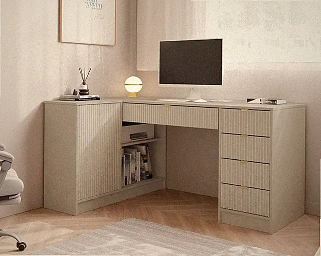 Eckschreibtisch Tireno Schubladen Computertisch Bürotisch Schminktisch M24