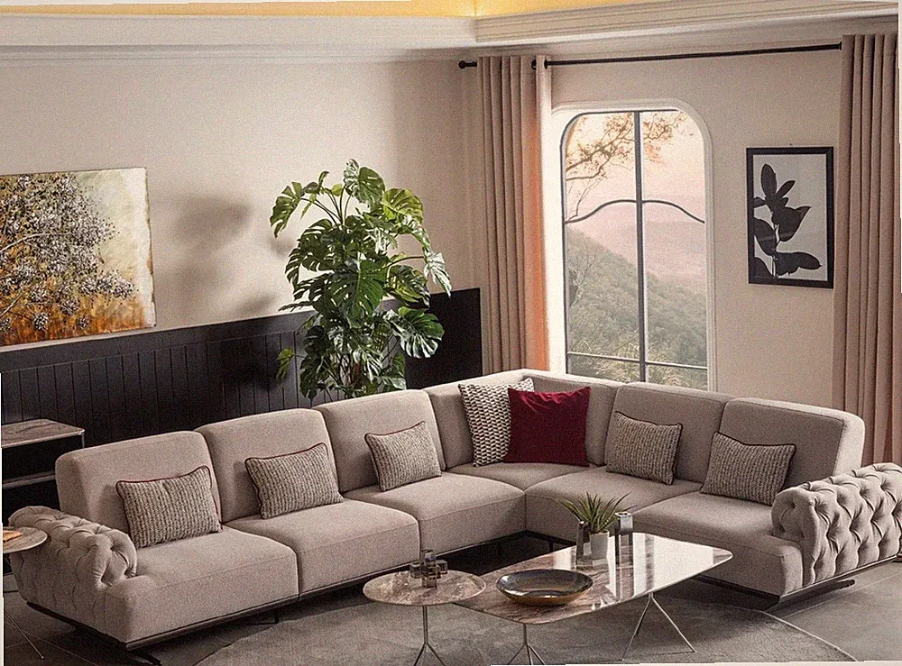 Ecksofa 2x Couchtisch Ecke Garnitur Tisch Wohnlandschaft L Form Möbel