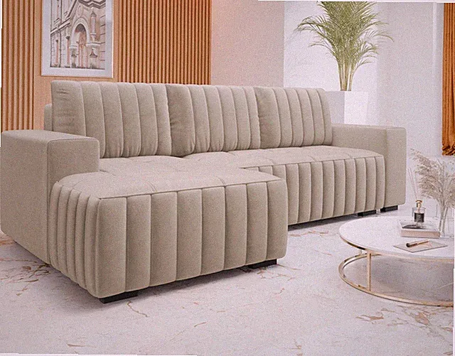 Ecksofa Alloza Eckcouch mit Schlaffunktion und Bettkasten Best Modern L-Form