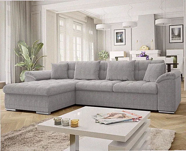 Ecksofa Dino Cord mit Schlaffunktion Eckcouch Schlafsofa Bettsofa Couchgarnitur