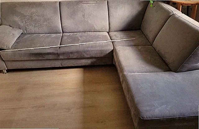 Ecksofa L-Form Grau mit Ottomane Samt, 3-Sitzer, 250 / 200cm Das Sofa Ist Sauber