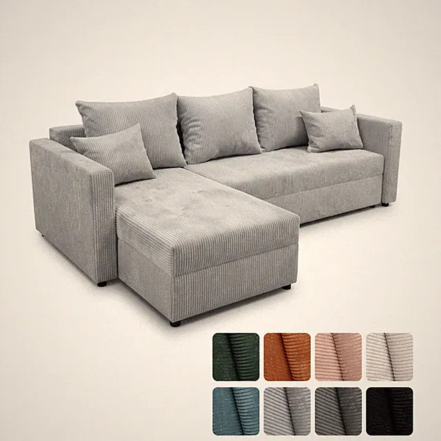 Ecksofa L-Form Sofa mit Schlaffunktion Bettkasten Gästebett Universal R/L ROMA