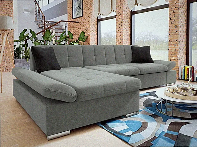 Ecksofa Malwi Schlaffunktion Bettkasten Eckcouch Sofa Couchgarnitur Fabona