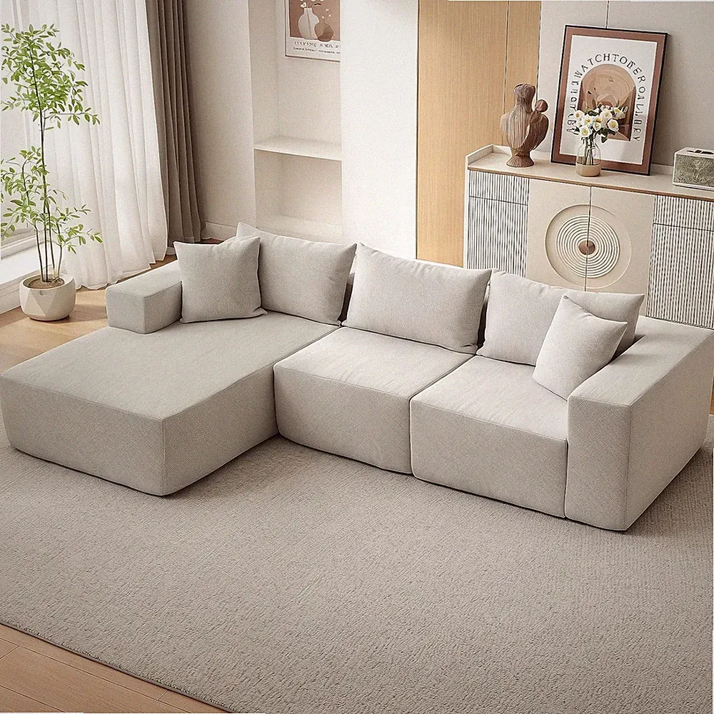 Ecksofa mit Schlaffunktion L-Form Cord Modulares Sofa Cloud Schlafsofa 270 cm