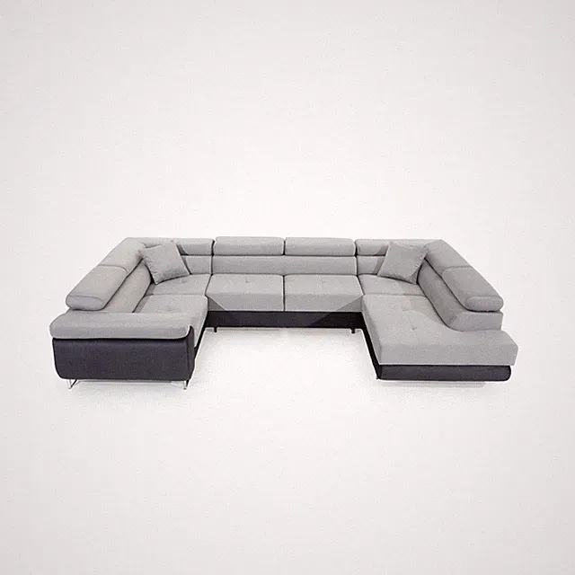 Ecksofa mit Schlaffunktion Leoni Bettkasten Wohnlandschaft XXL Sofa U Groß 23
