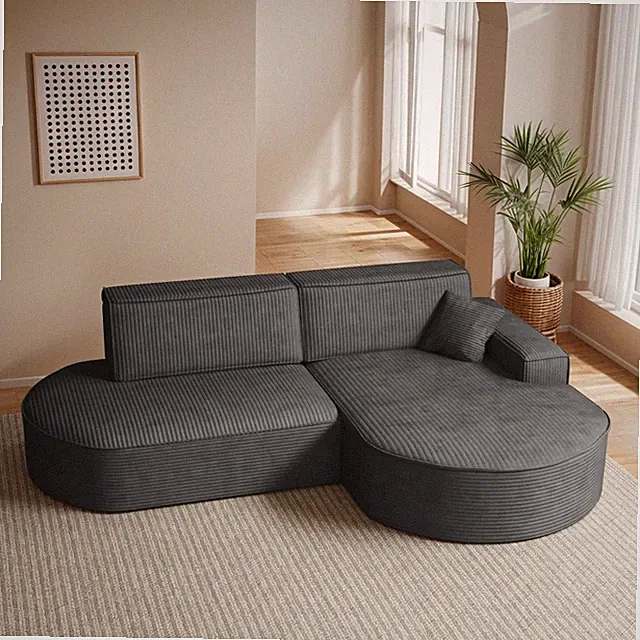 Ecksofa Modena Pro mit Schlaffunktion und Bettkasten stoff Poso Graphit Rechts