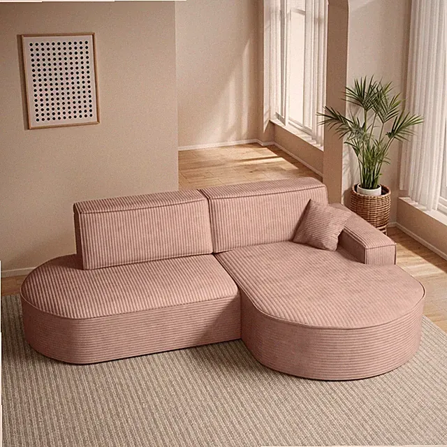 Ecksofa Modena Pro mit Schlaffunktion und Bettkasten stoff Poso Rosa Rechts