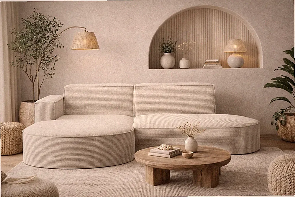 Ecksofa Modena Studio Beige Links