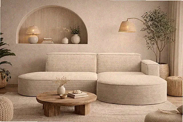 Ecksofa Modena Studio Beige Rechts