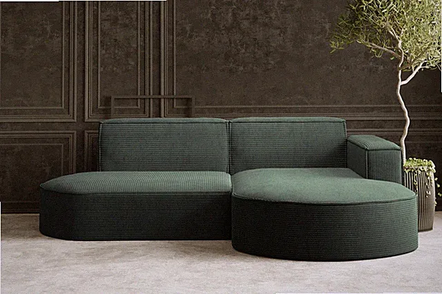 Ecksofa Modena Studio Dunkelgrün Rechts