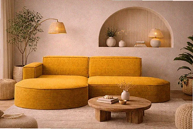 Ecksofa Modena Studio Gelb Links
