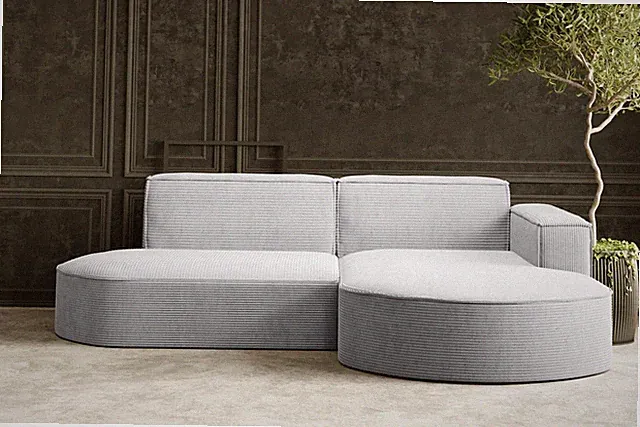Ecksofa Modena Studio Hellgrau Rechts