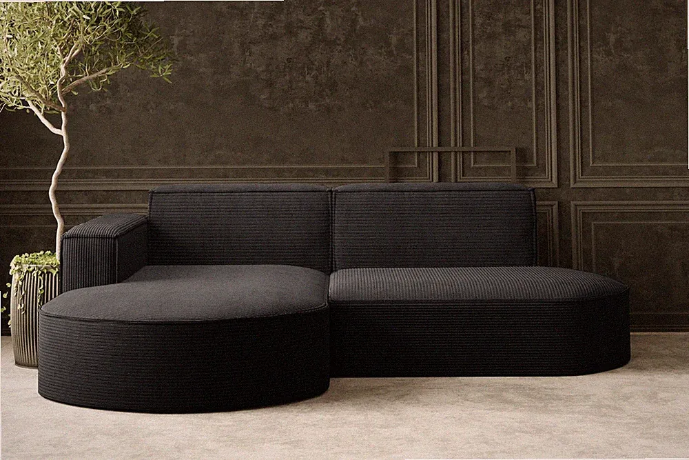 Ecksofa Modena Studio Schwarz Links