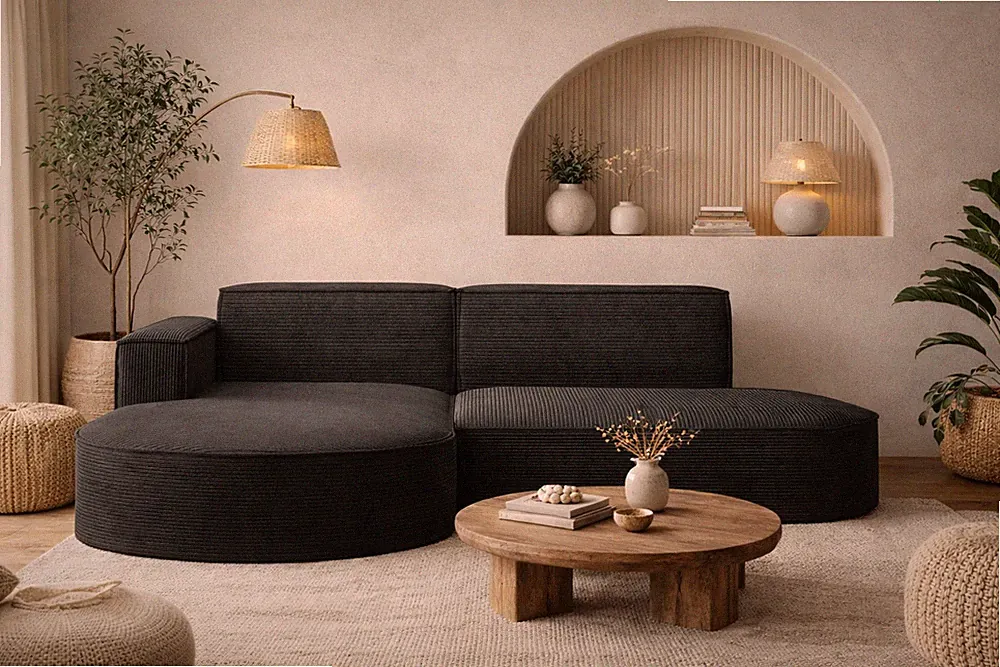 Ecksofa Modena Studio Schwarz Links