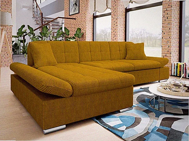 Ecksofa Nephi Cord Modern Eckcouch mit Bettkasten Stilvoll L-Form Sofa