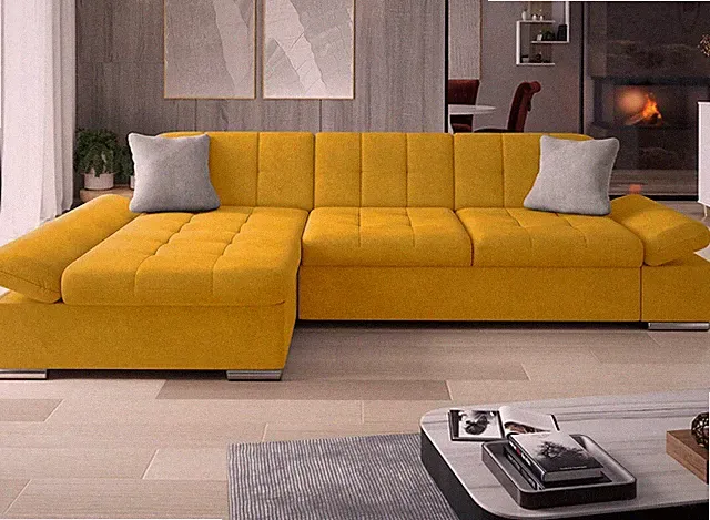 Ecksofa Nephi Fabona Eckcouch Sofagarnitur Bettkasten Schlaffunktion L-Form M24