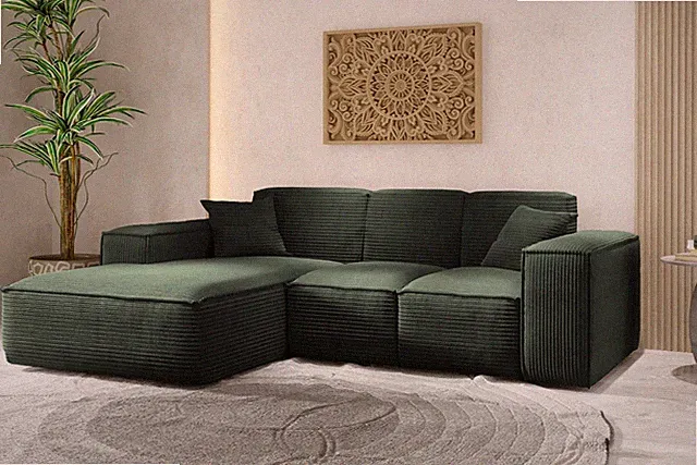 Ecksofa Siena L-form Grün Links