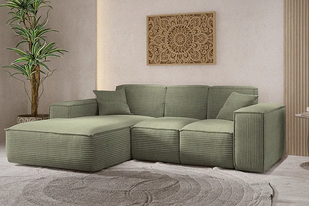 Ecksofa Siena L-form Hellgrün Links