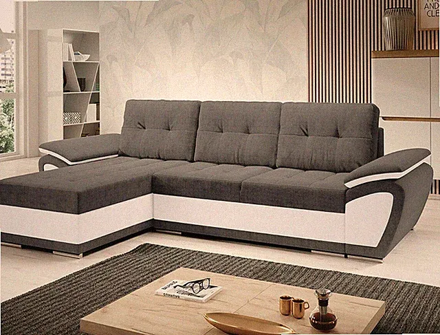 Ecksofa Sixtous Polsterecke Schlaffunktion Bettkasten Modern L-Form Couch