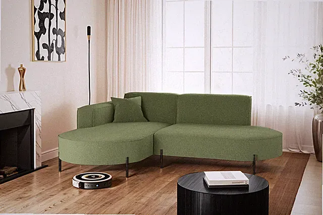 Ecksofa, Sofa L-Form Designer Modena Rein stoff QuelleOlive Links